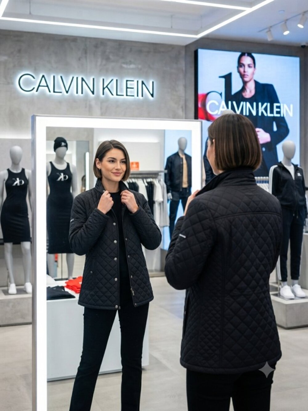 Calvin Klein Black Quilted Collar Jacket